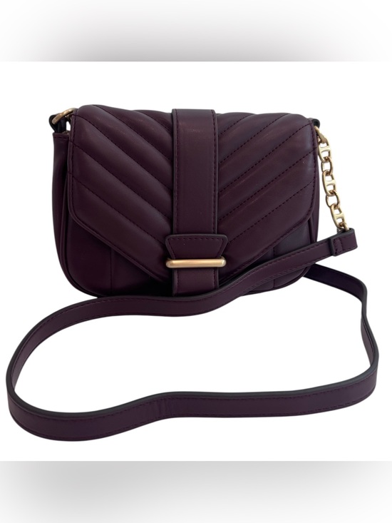 unbranded Handbags - Purple Quilted Chevron Crossbody Bag Gold Chain Strap Plum Small Minimalist Chic